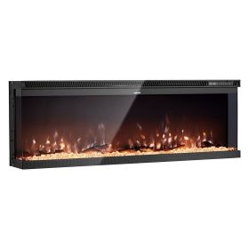 60 inch Electric Fireplace Three Sided Glass Wall Mounted Recessed 1500W