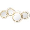 HOMCOM Metal Wall Art Modern Mirror Decor Home Hanging Wall Sculptures for Living Room Bedroom Dining Room Gold