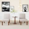 Fabric Accent Chair Set of 2 with Round Wood Table, Decorative Slipper Chair Vanity Chair for Bedroom Home Office, Corner Side Chair [Video]