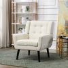 Modern Soft Linen Material Ergonomics Accent Chair Living Room Chair Bedroom Chair Home Chair With Black Legs For Indoor Home